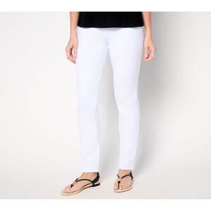 Adidas Women's Plus Sz Pants 1X Tummy Control 86 Slim Leg White A685173